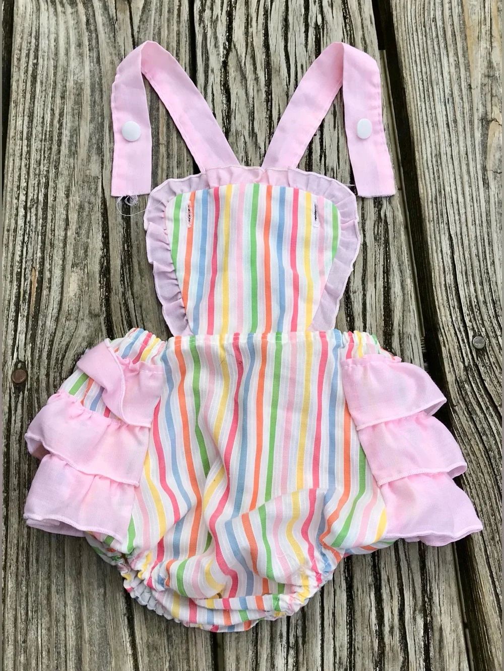 80s Girl Nautical Hat MONTGOMERY WARD Stripe Onepiece Outfit Tooth Fairy Case